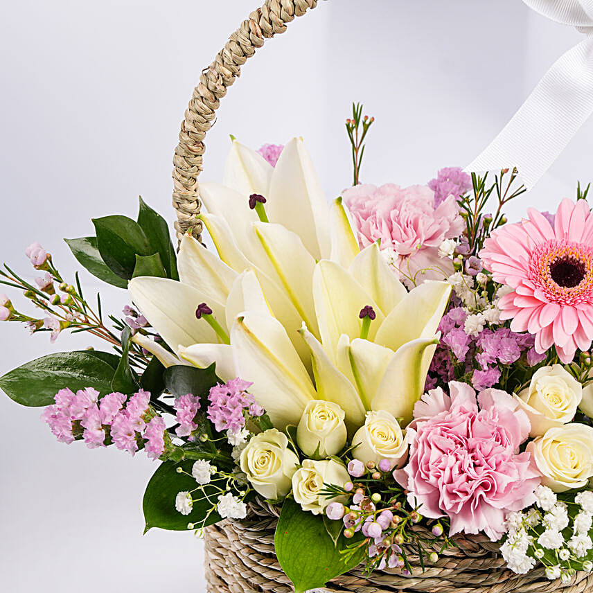 Basket Arrangement Of Gorgeous Flowers