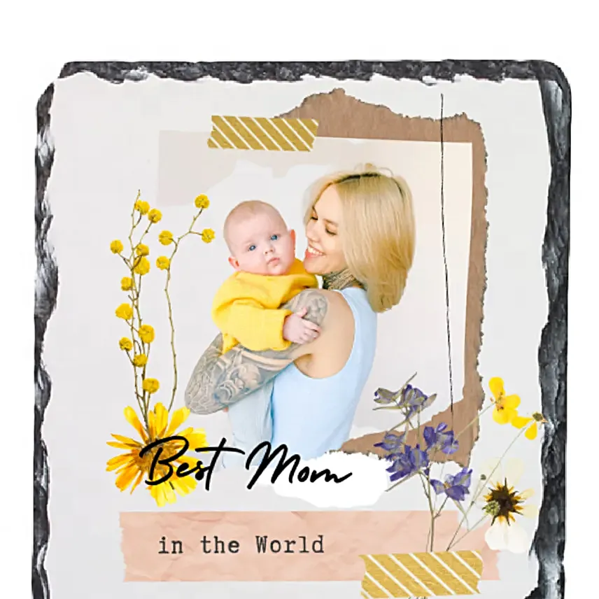 Best Mom Personalised Slate Frame