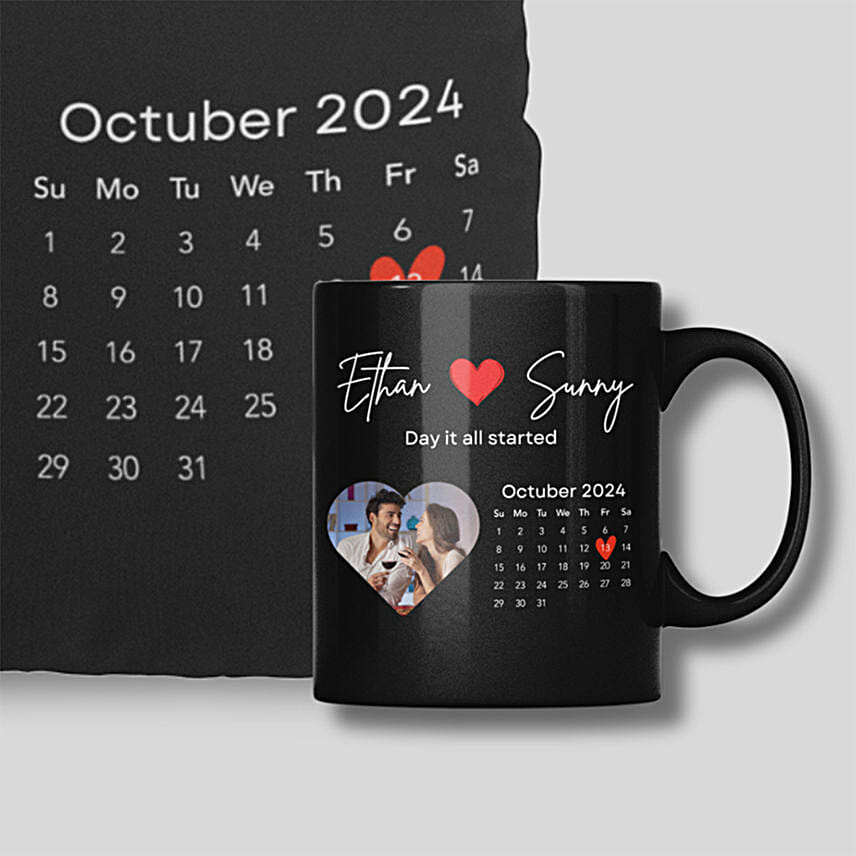 personalised Valentines day Calendar Photo cushion and Mug Combo