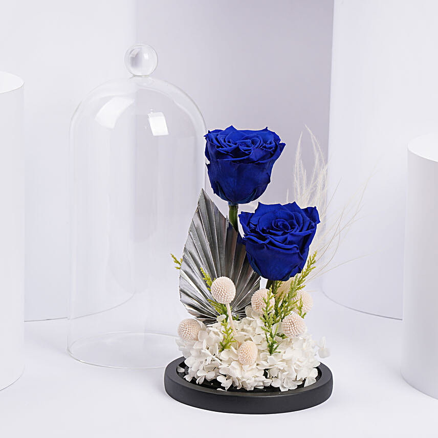 Blue Forever Roses Arrangement