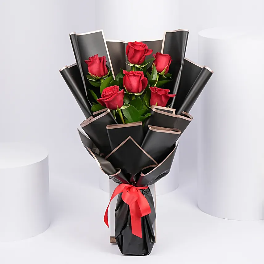 Bunch of Beautiful 6 Red Rose
