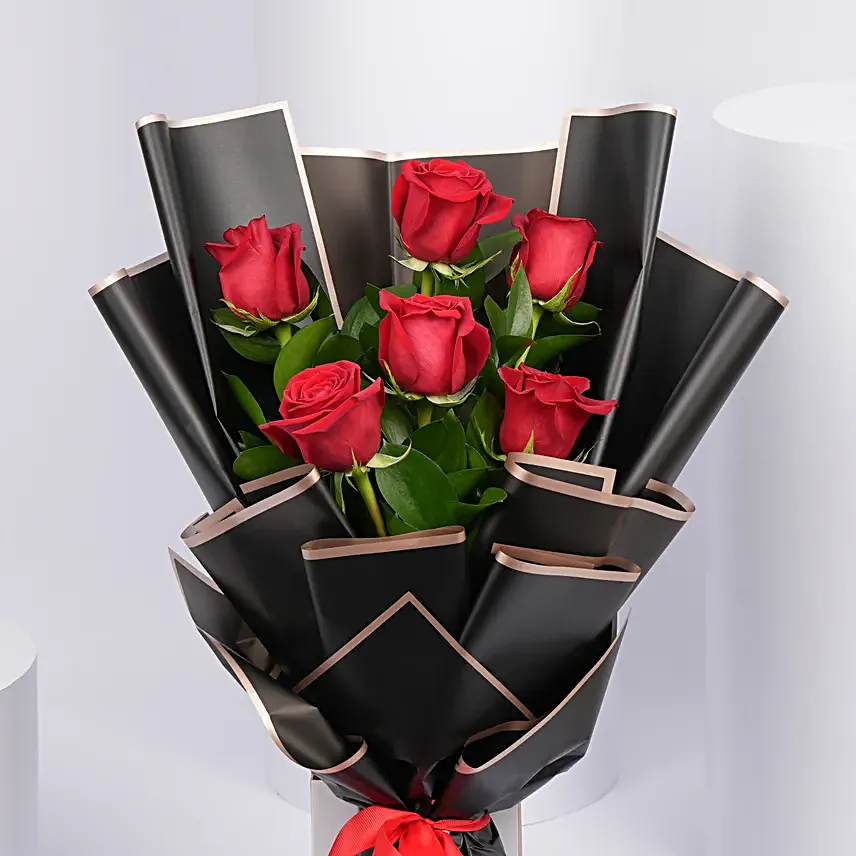 Bunch of Beautiful 6 Red Rose