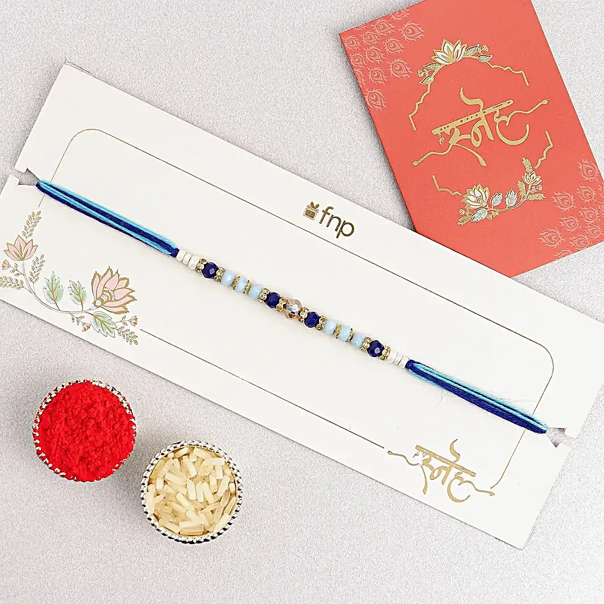 Cerulean Blue Simple Dhaga Rakhi