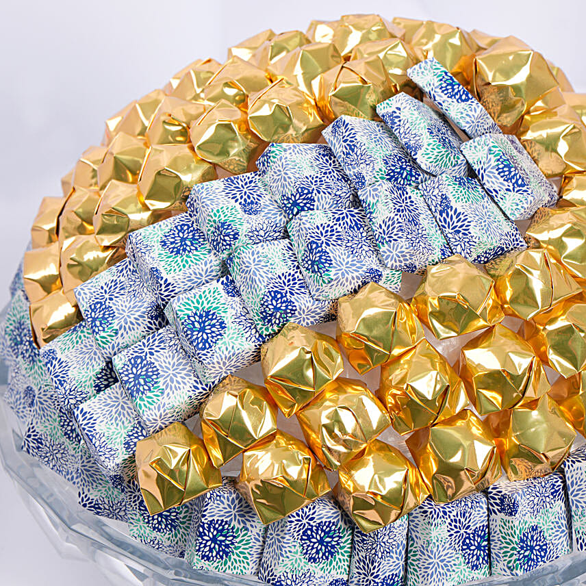 Chocolate Indulgence Gold and Blue