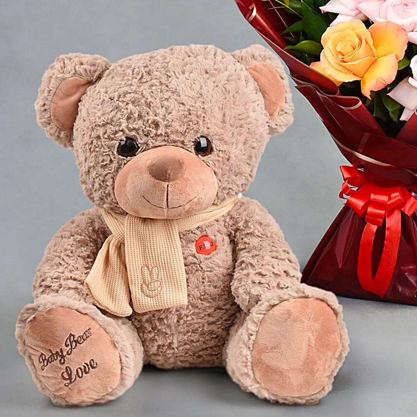 Classic Blooms and Chocolates with Teddy bear