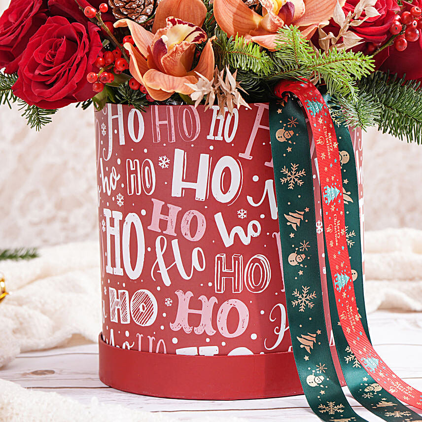 Cybidium And Roses Holidays Celebration Flower Box