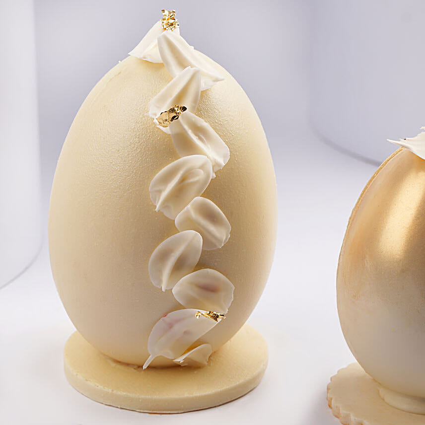 Easter Chocolate Eggs White And Gold