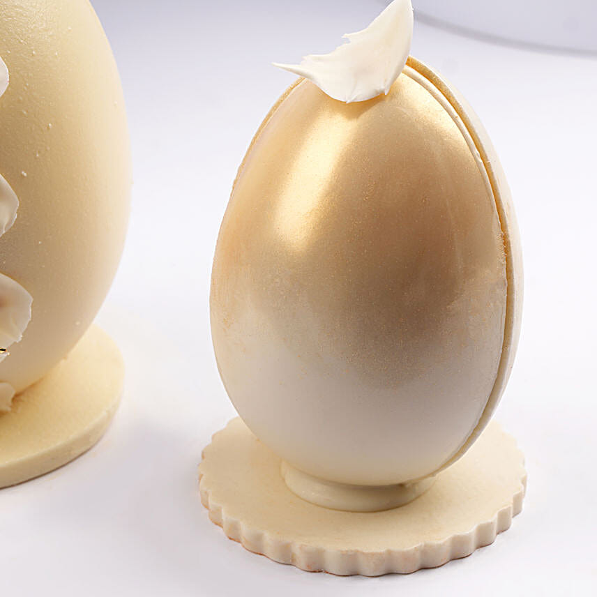 Easter Chocolate Eggs White And Gold