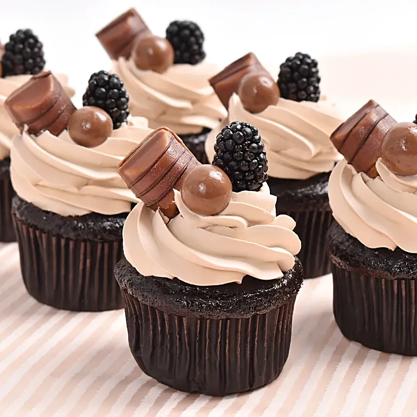 Eggless Chocolate Cup Cakes 6 Pcs