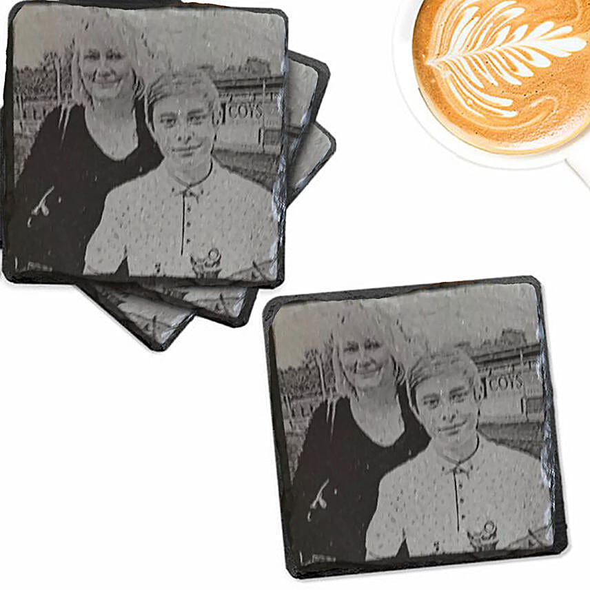 Engraved Photo Slate Coaster 4 Pieces