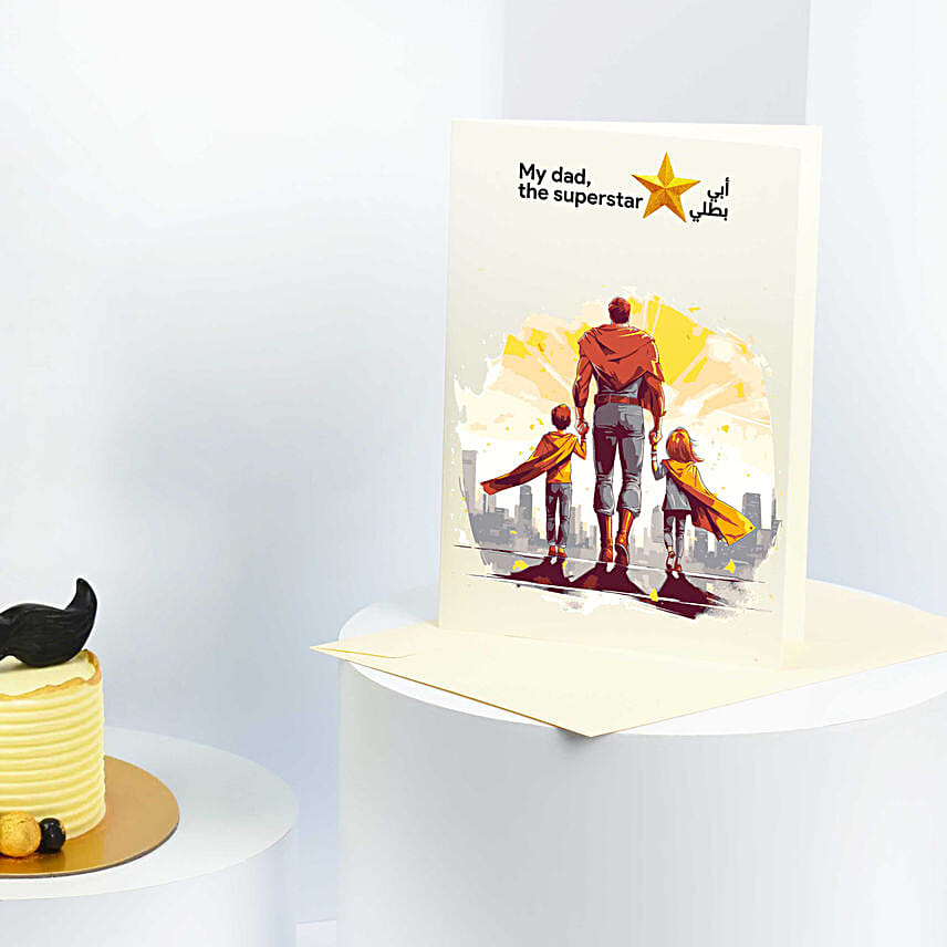 Fathers Day Mono Cake N Greeting Card