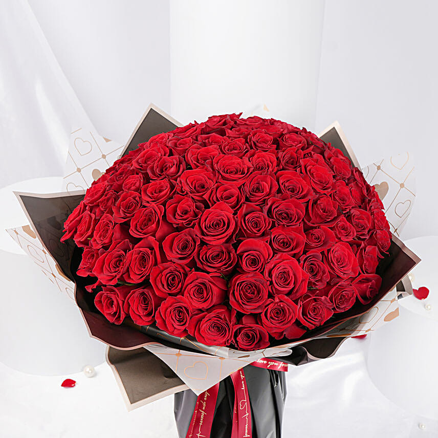 Forever Yours 111 Red Roses Valentines Bouquet
