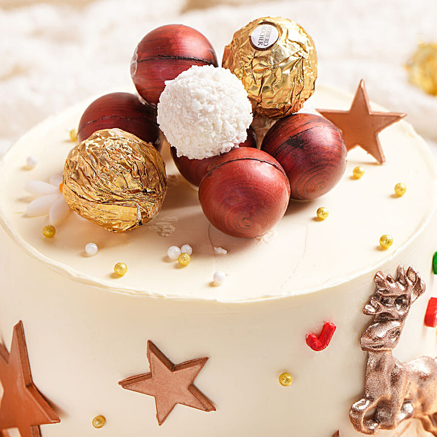 Golden Christmas Celebration Cake