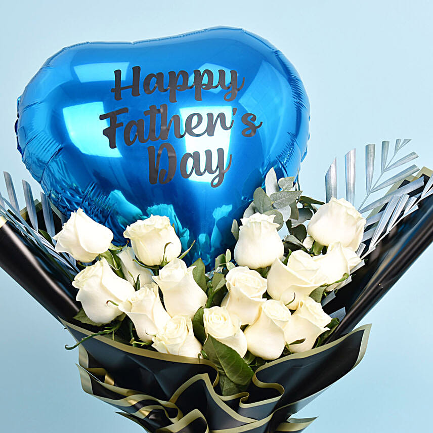 Happy Fathers Day Flowers with Balloon