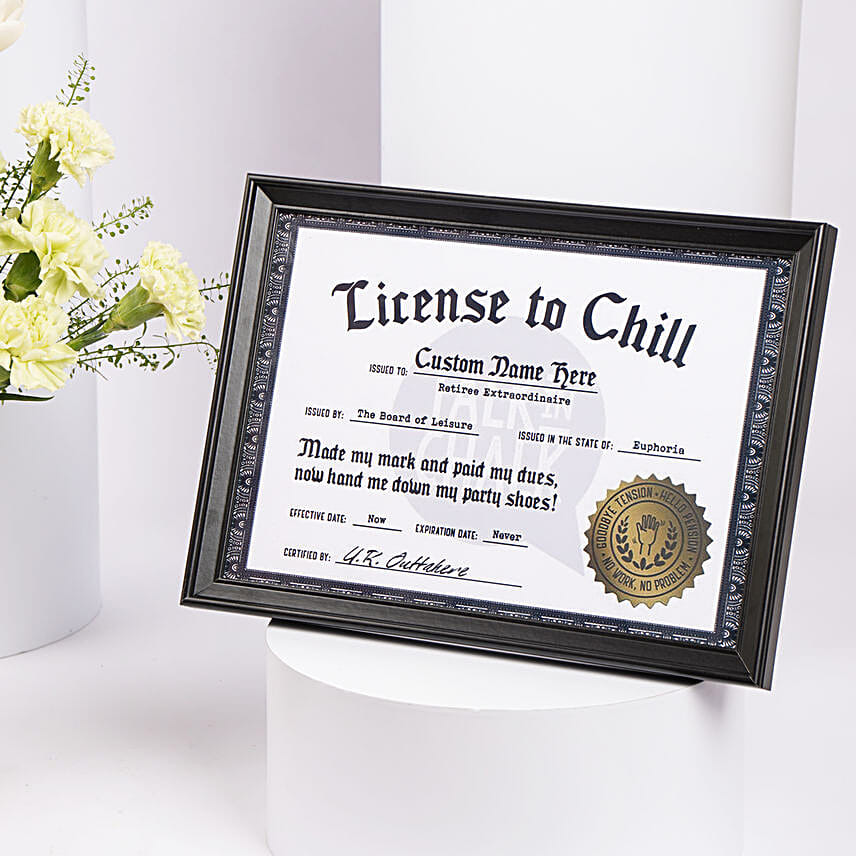 Happy Retirement Flower with Personalised Name Frame