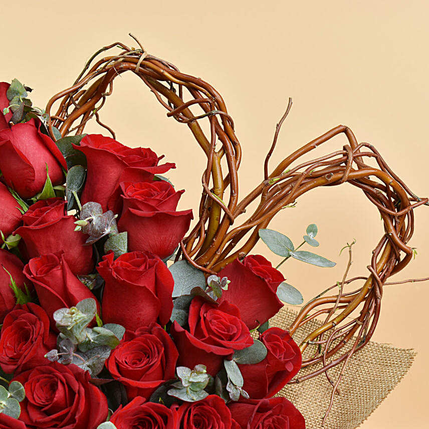 Heart and 25 Roses Bouquet