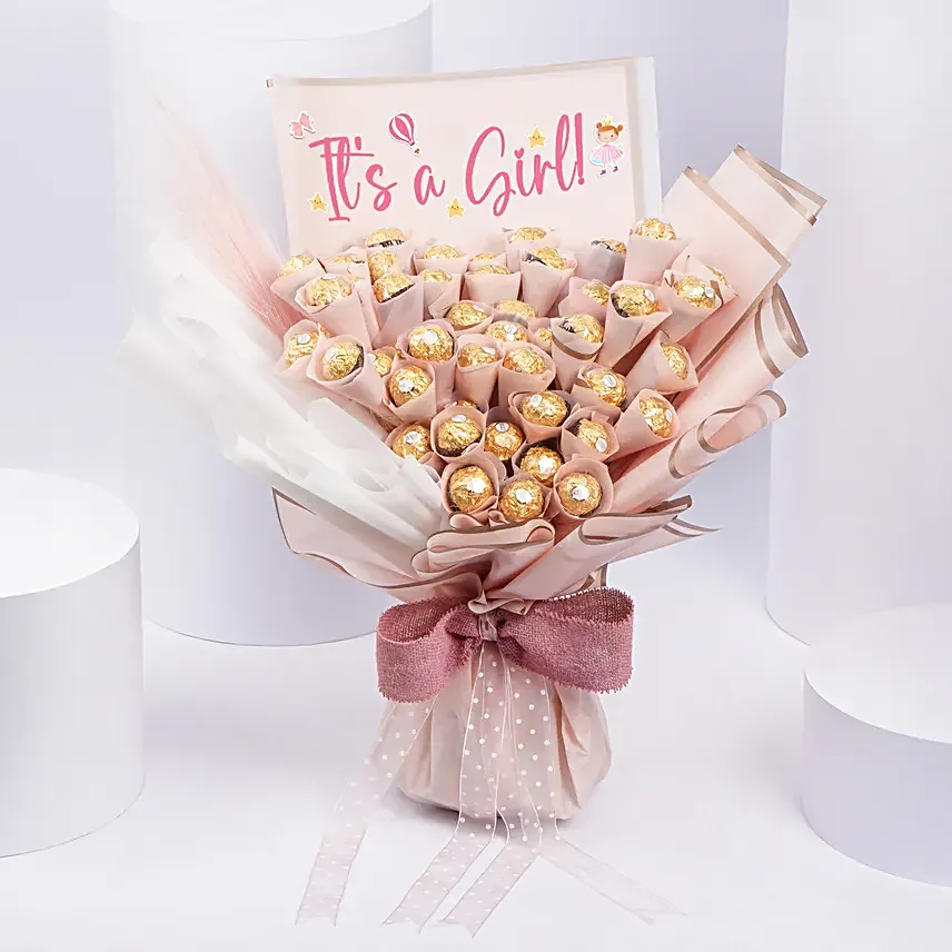 Its A Girl Rocher Bouquet