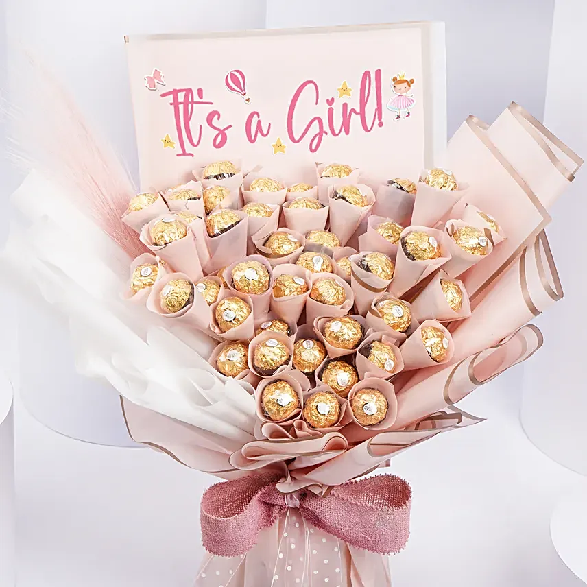 Its A Girl Rocher Bouquet