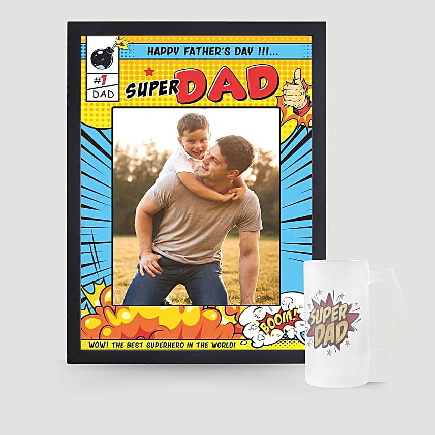 Joyous Moment with Dad Photo Frame and Frosted Mug