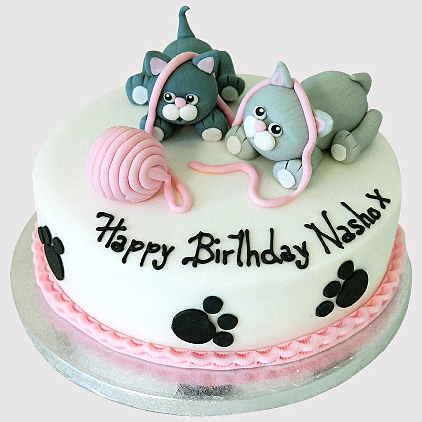 Kittens Playing Chocolate Cake