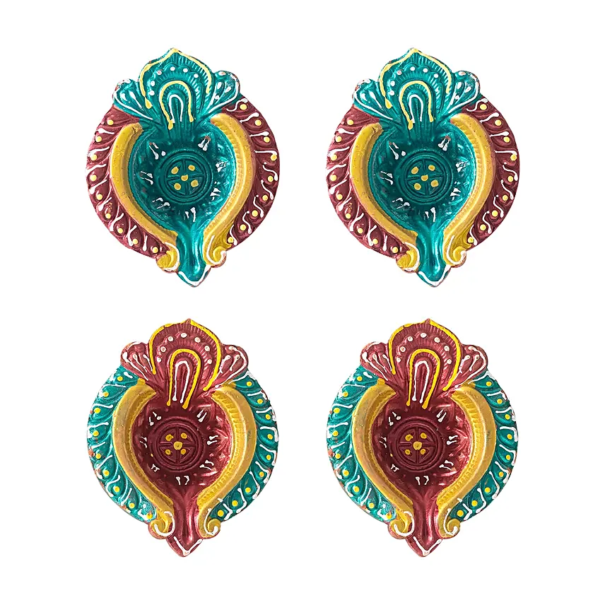 Multi Color Diyas Set of 4