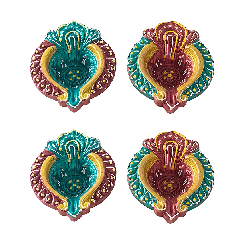 Multi Color Diyas Set of 4