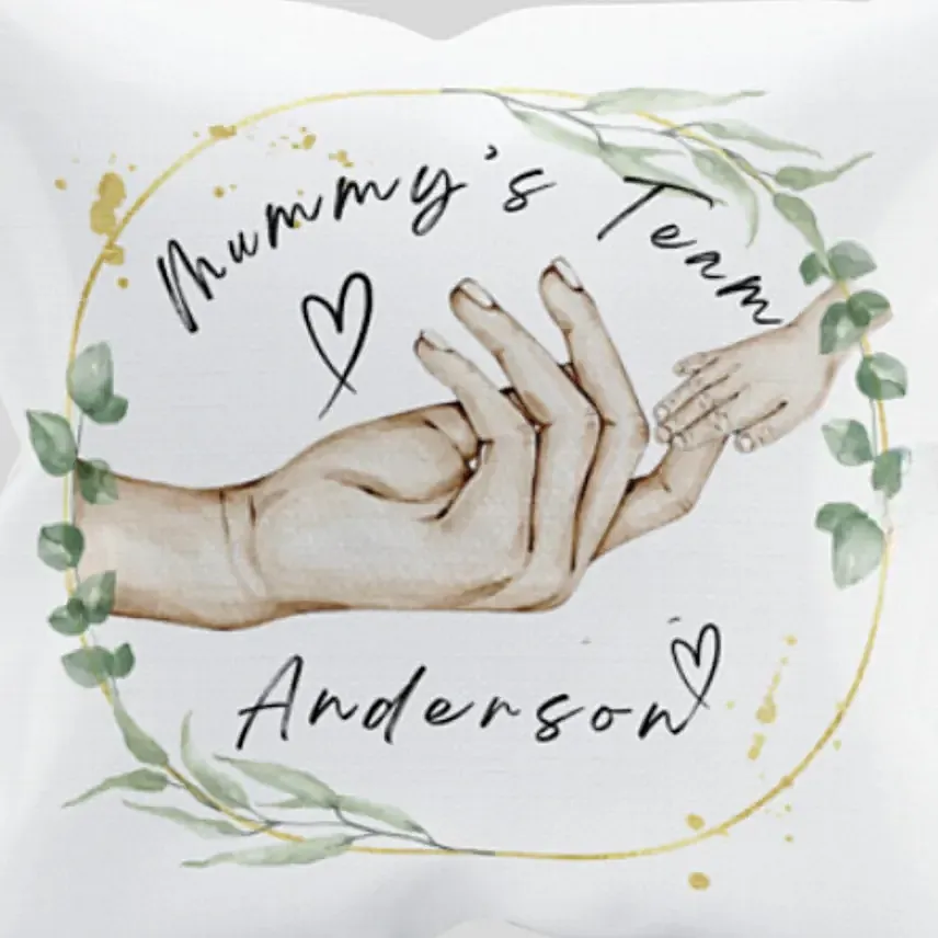 Mummy'S Team Personalised Names Cushion