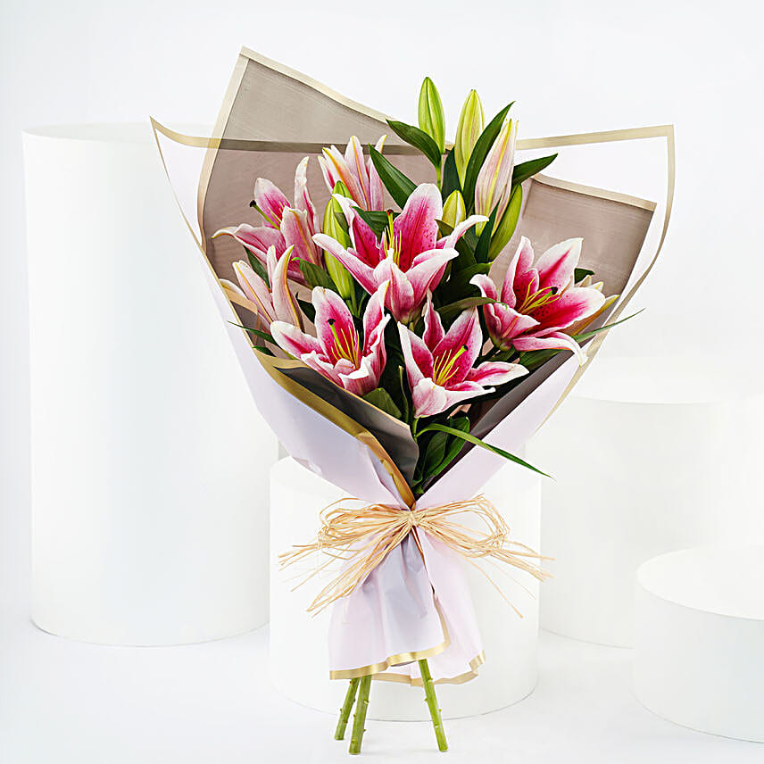 Pink Lilies Elegance Bouquet