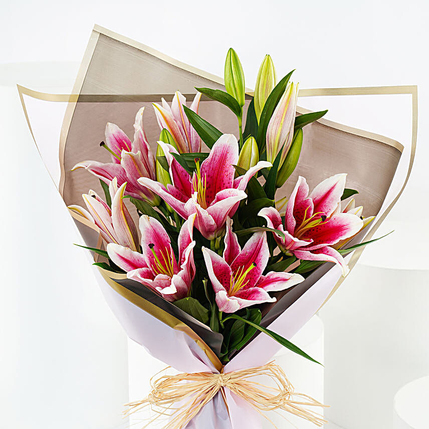 Pink Lilies Elegance Bouquet