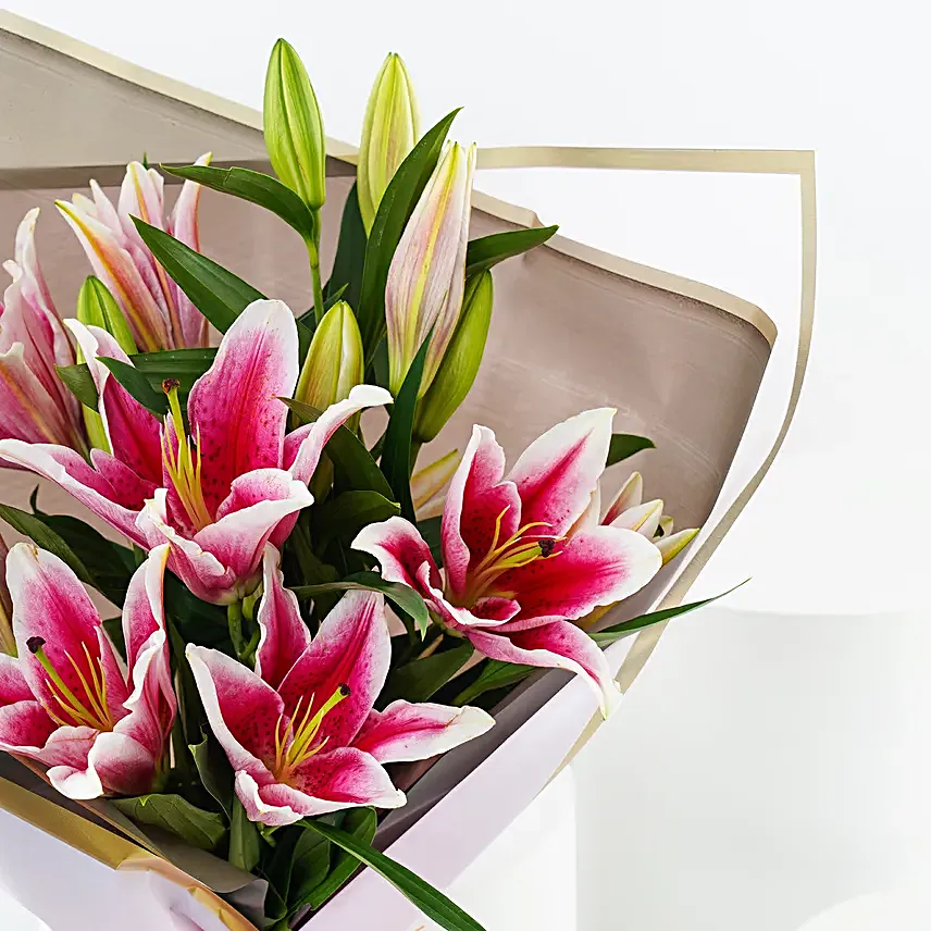Pink Lilies Elegance Bouquet
