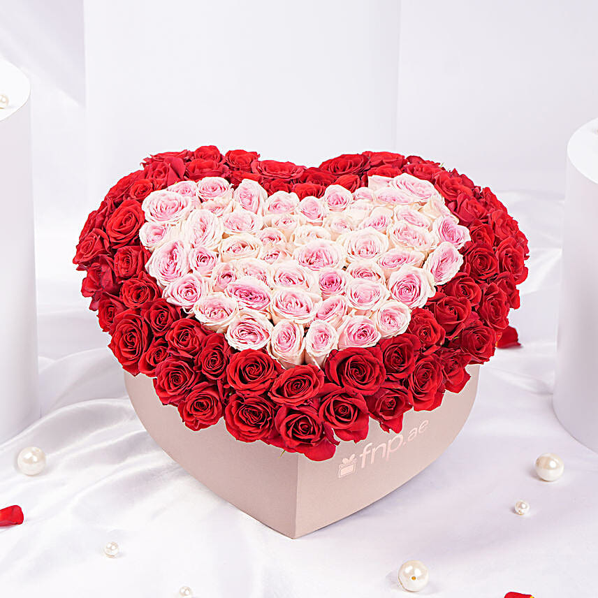 Roses Symphony Valentines Heart Shape Box