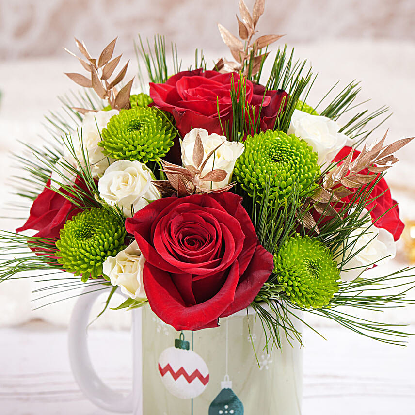 Seasons Greetings Flower Mug