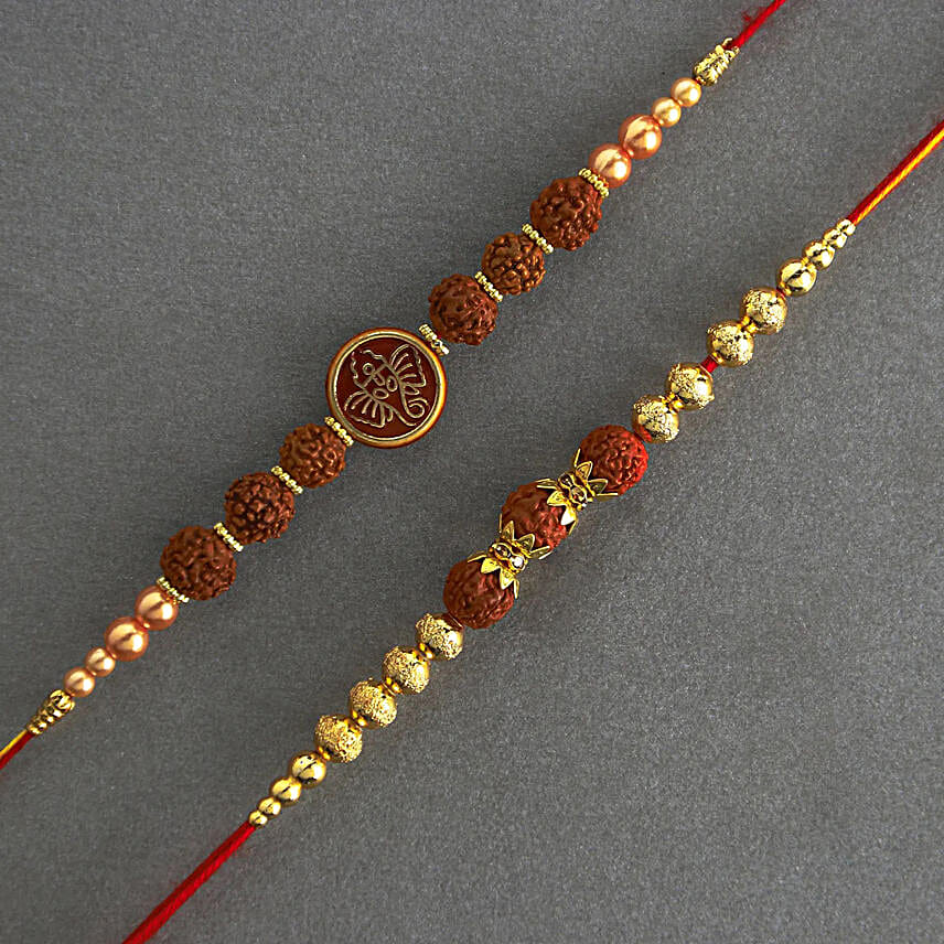 Serene Spirit Rudraksha Rakhi N Rasgulla Delight N Gulab Jamun Combo