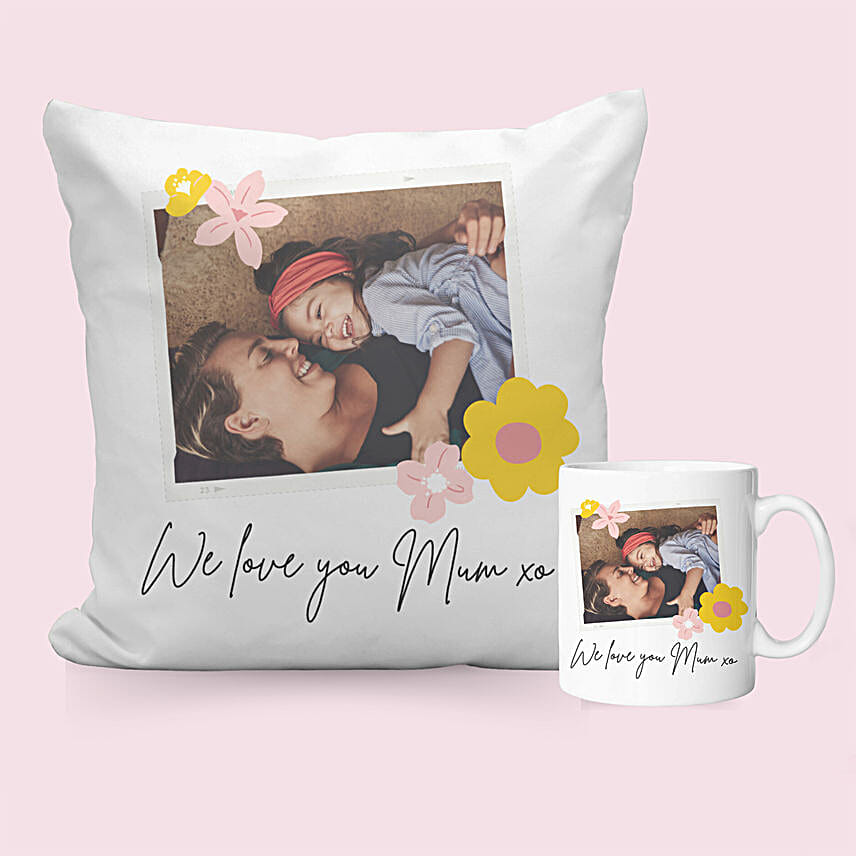Smiles With Mom Personalised Cushion & Mug
