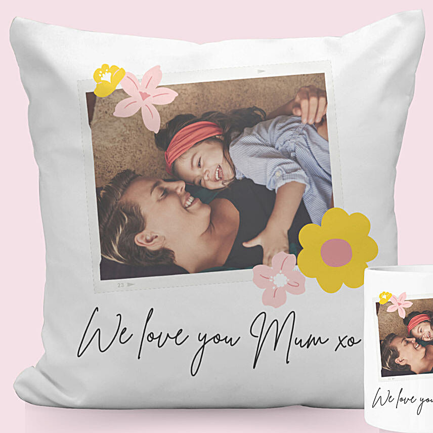 Smiles With Mom Personalised Cushion & Mug