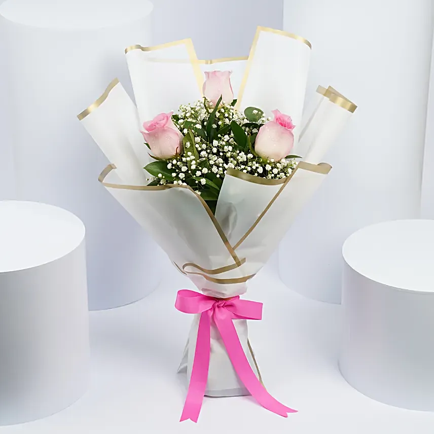 Splendid Pink Rose Bouquet