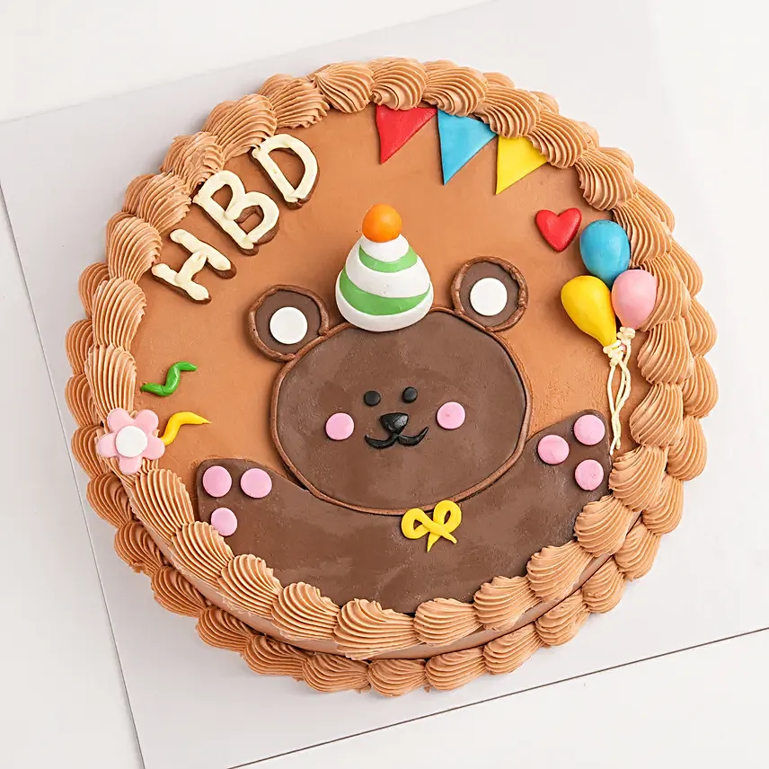 Teddy Birthday Chocolate Cake 8 Portion
