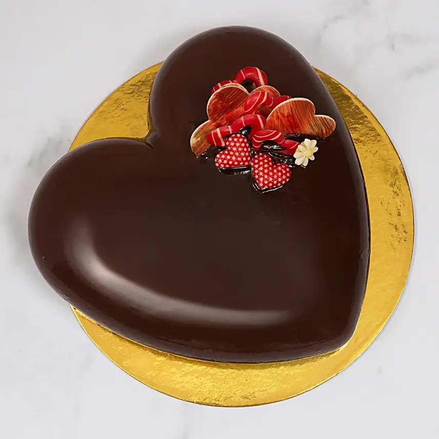 Triple Chocolate Heart Cake 500gm