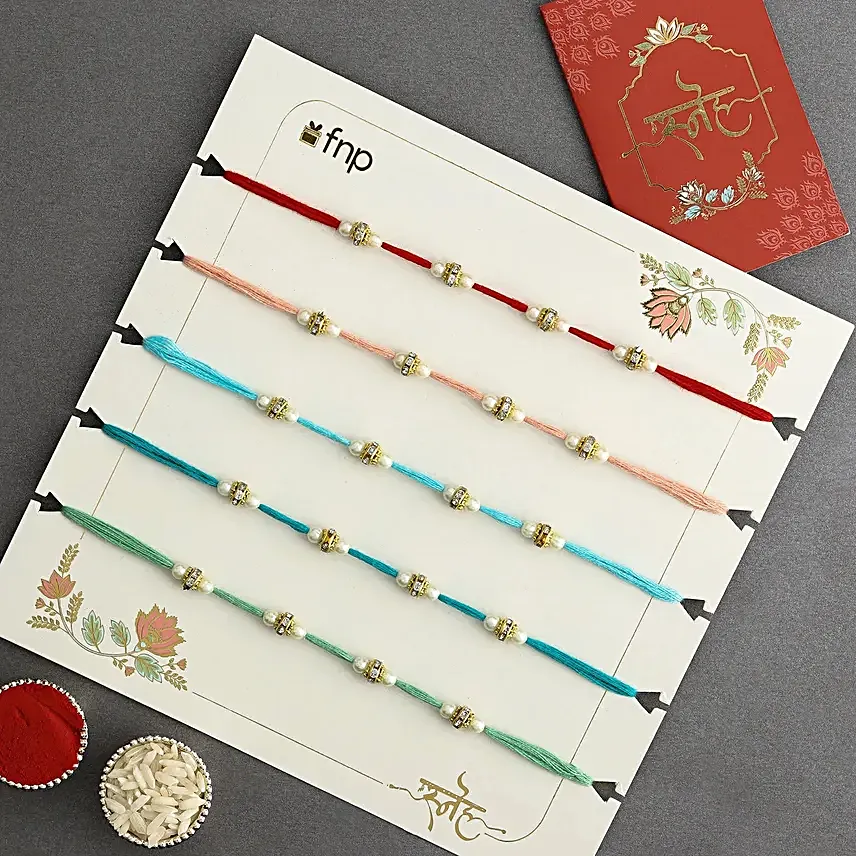 Understated Elegance Beads Rakhi Set of 5