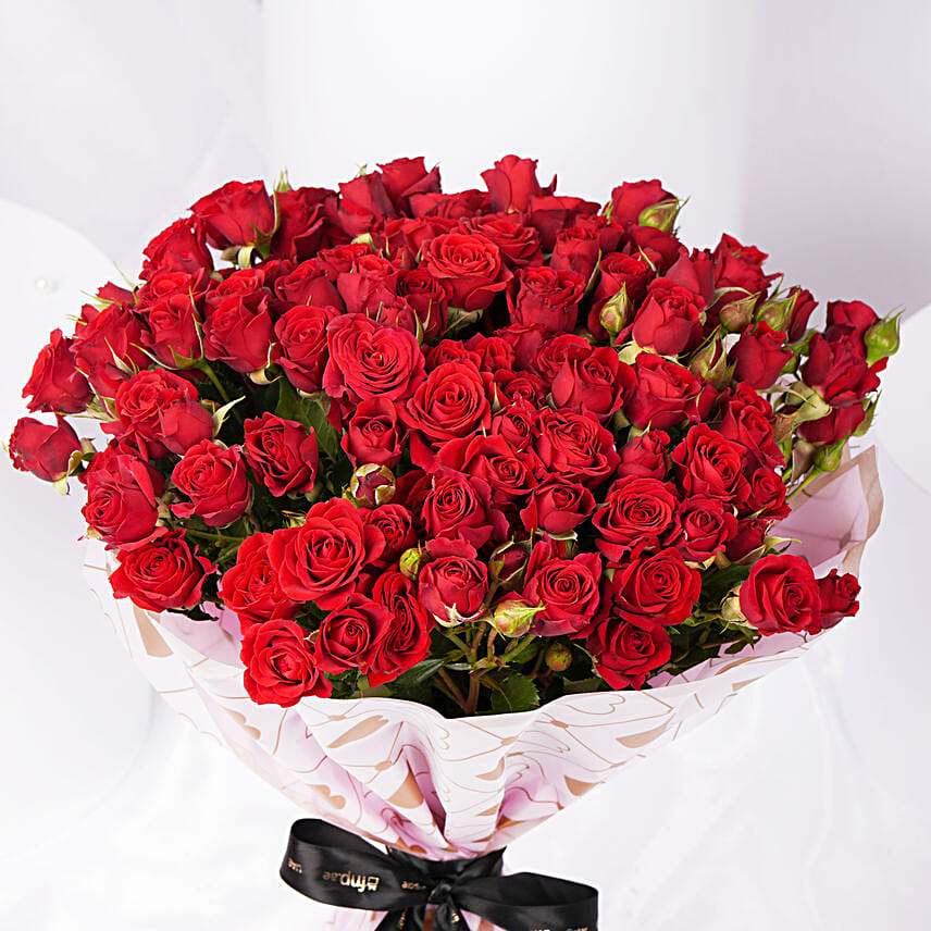 Valentine Red Spray Roses Bouquet