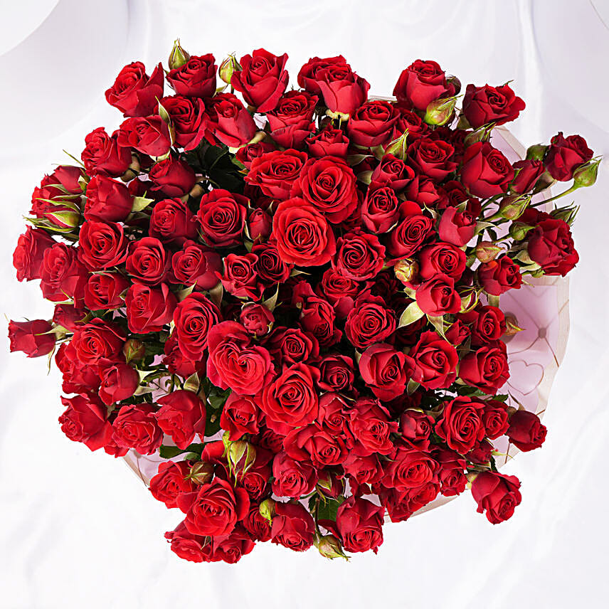 Valentine Red Spray Roses Bouquet