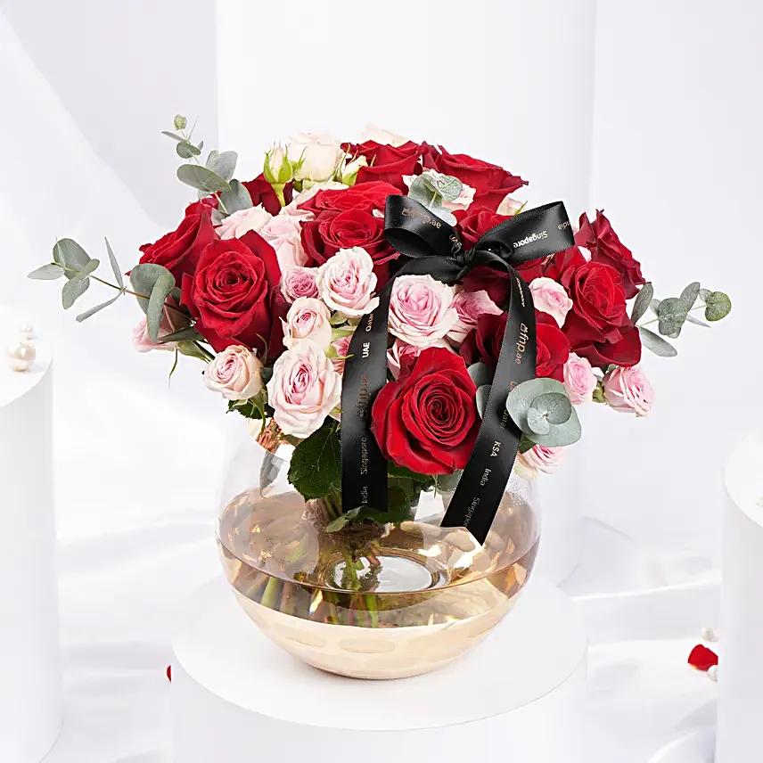 Valentine Rosy Reflections Arrangement