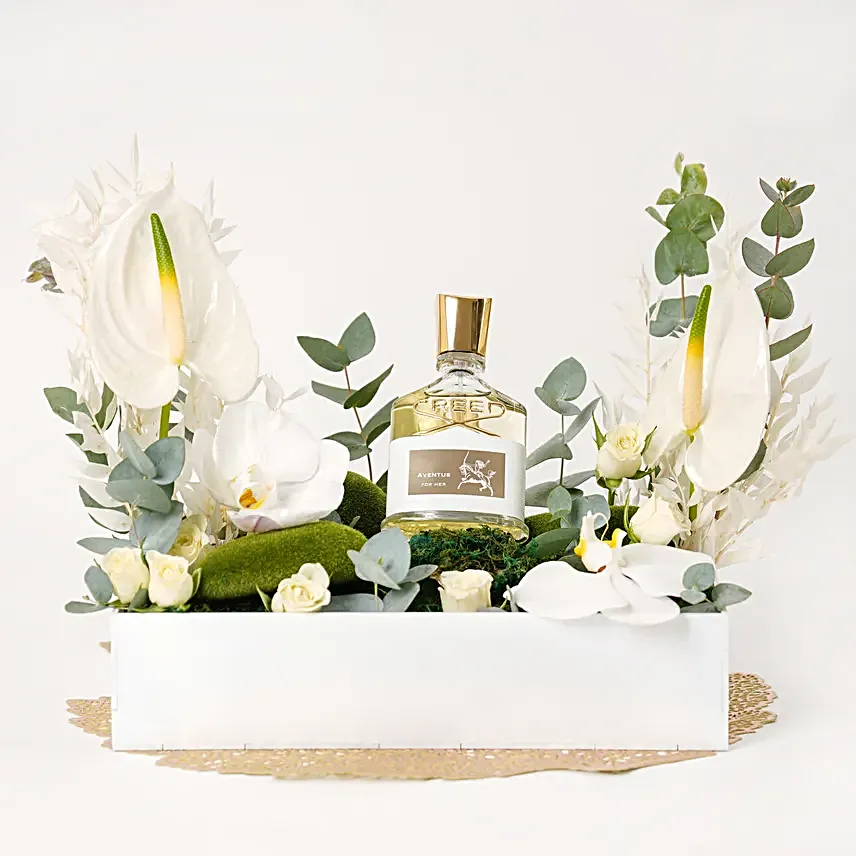 White Beauty with Creed Aventus Perfume For Her