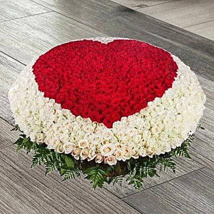 Red N White Roses Basket