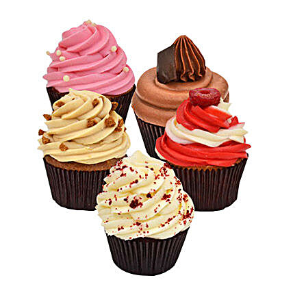Five Mixed Flavors Cupcakes