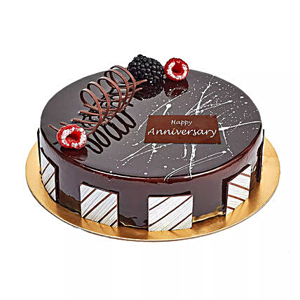 Chocolate Truffle Anniversary Cake:Send Gifts for Boss to UAE