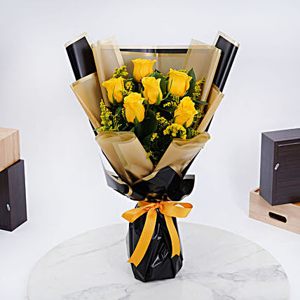 Bouquet Of Yellow Roses:Same Day Rose Delivery in UAE