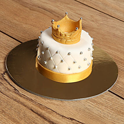 Designer Crowned Mono Cake:Send Cakes for Anniversary
