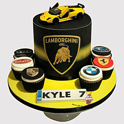 Lamborghini Cake and Cupcakes