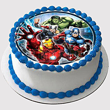 Avengers Round Photo Cake:Designer Cake Delivery in UAE